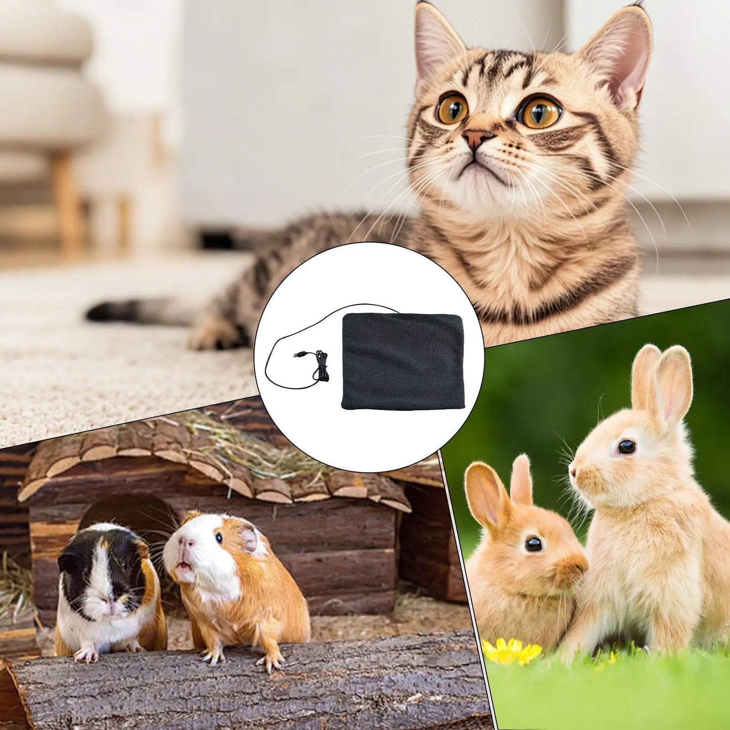 USB Electric Heating Pad for Dogs & Cats | Plush Thermostat Mat