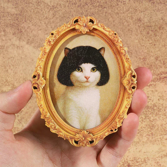 Mini Oval Retro Wooden Fridge Magnet – Funny Cat Design Novelty Fridge Magnet Oasis Select