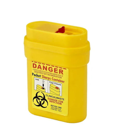 0.2L Red Sharps Container | Puncture-Resistant Needle Disposal Bin Sharps Disposal Container Peaceful Pleasures Health and Wellness Yellow