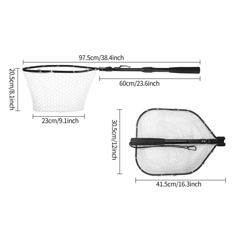 Telescoping Foldable Fishing Landing Net – Extends to 190cm