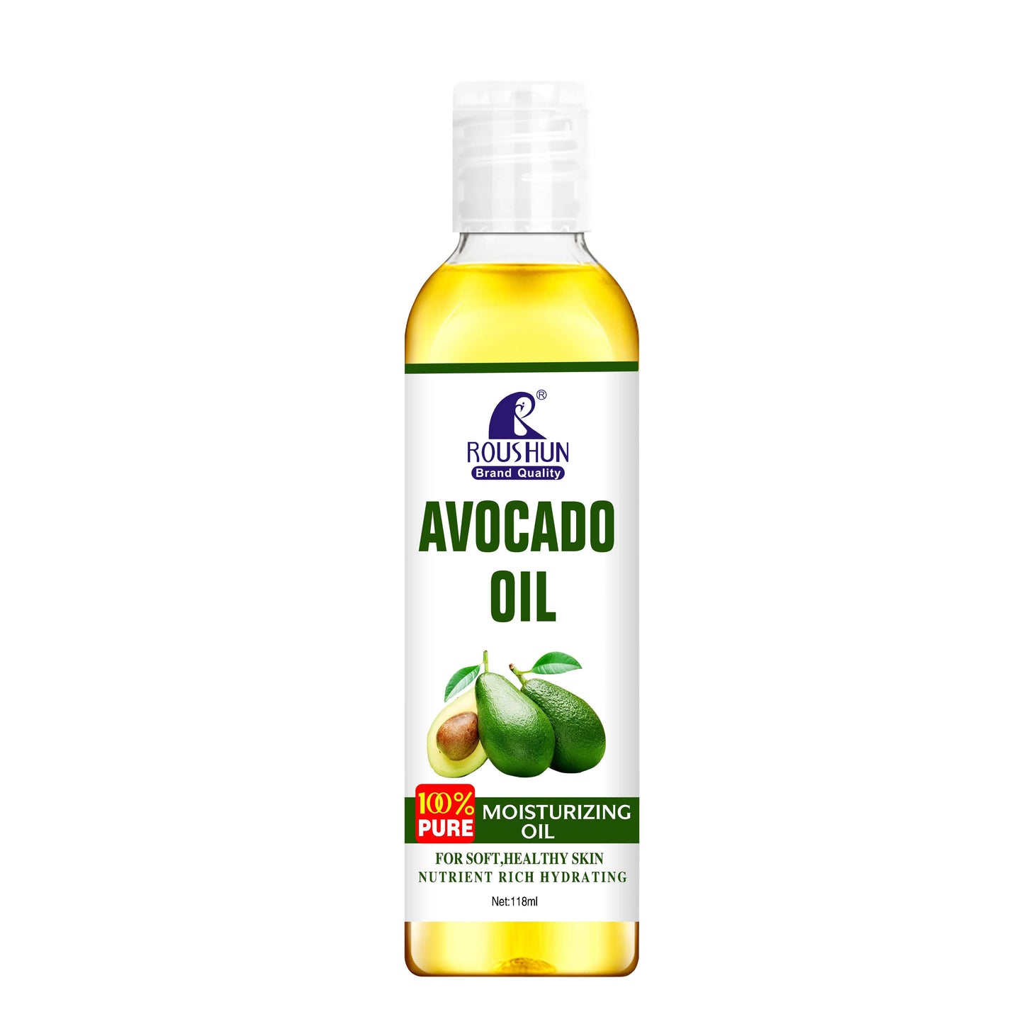 118ml Avocado Body Oil Moisturizing and Nourishing Skin Large Capacity Full Body Essential Oil for Body, Face, Hand, Lip, Eye， Peaceful Pleasures Health and Wellness Avocado Body Oil