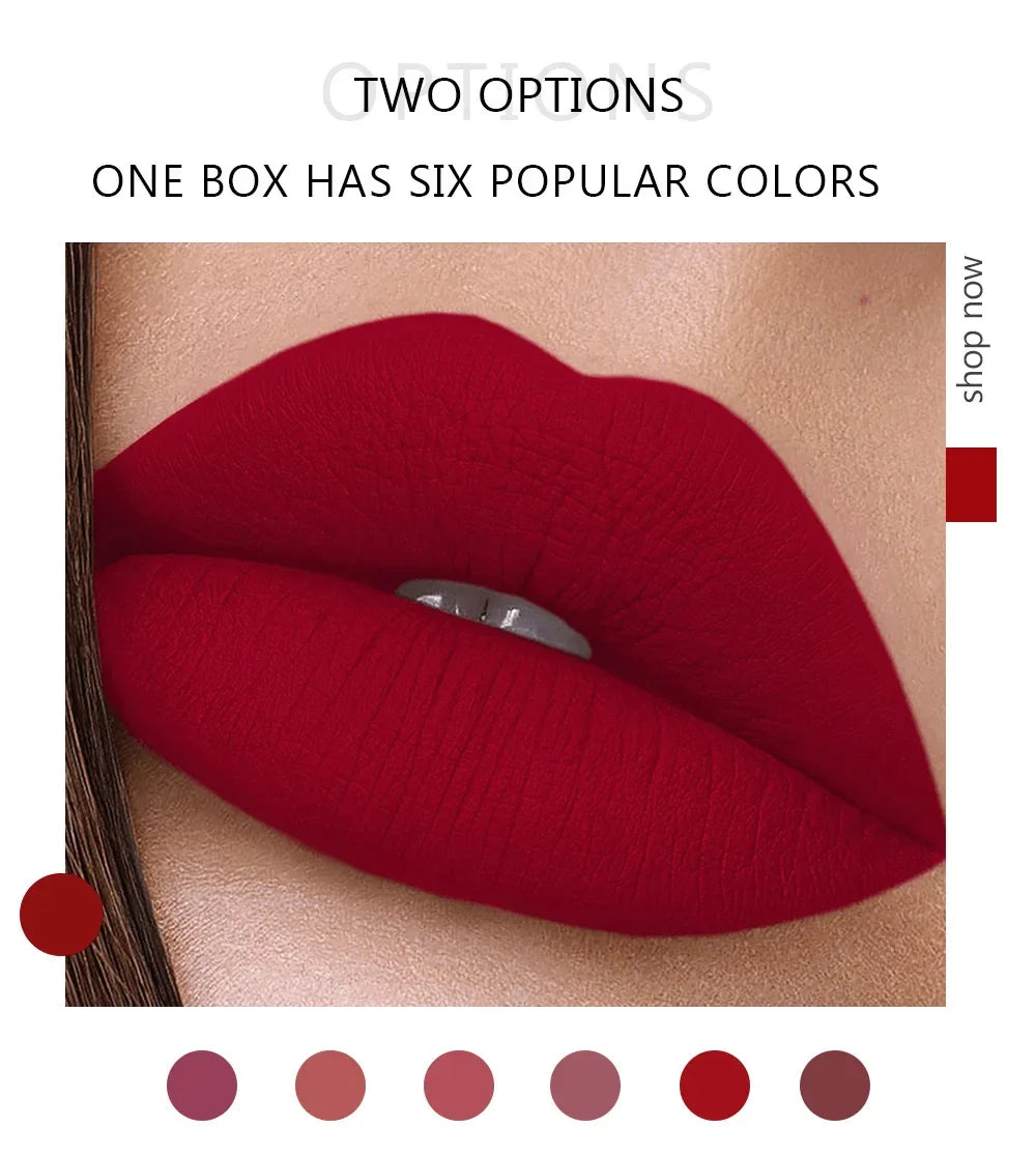 HANDAIYAN 6-Pc Matte Liquid Lipstick Set | Long-Lasting Lip Tint