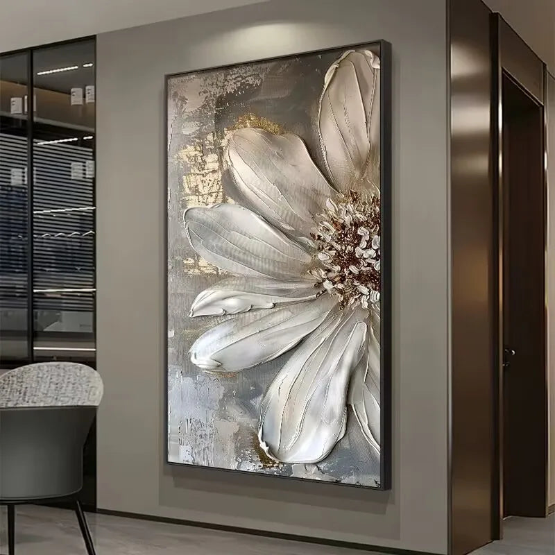 Abstract Big Size Flowers Wall Picture For Home Decor Pure Handmade Oil Painting On Canvas For Living Room Porch Mural For Gift Peaceful Pleasures Health and Wellness