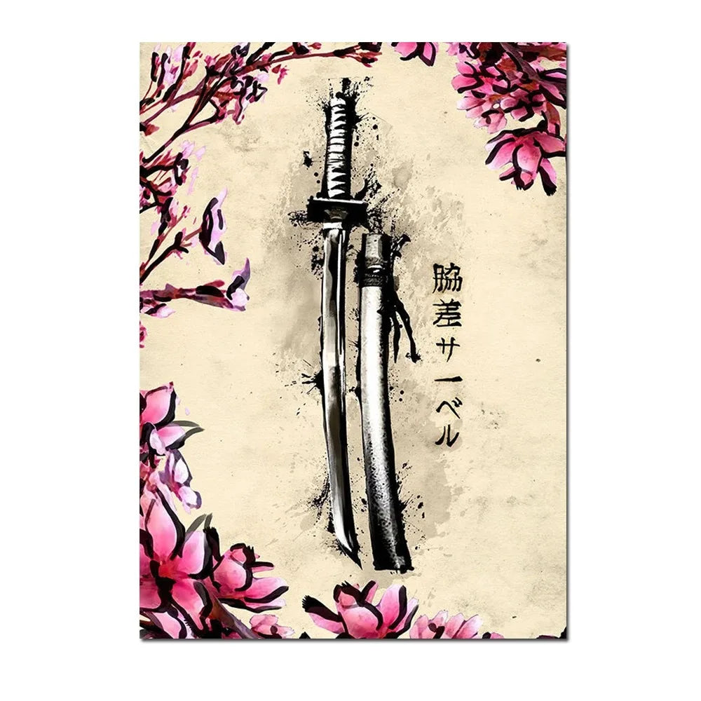 Japanese Samurai Canvas Wall Art | Unframed Poster Print