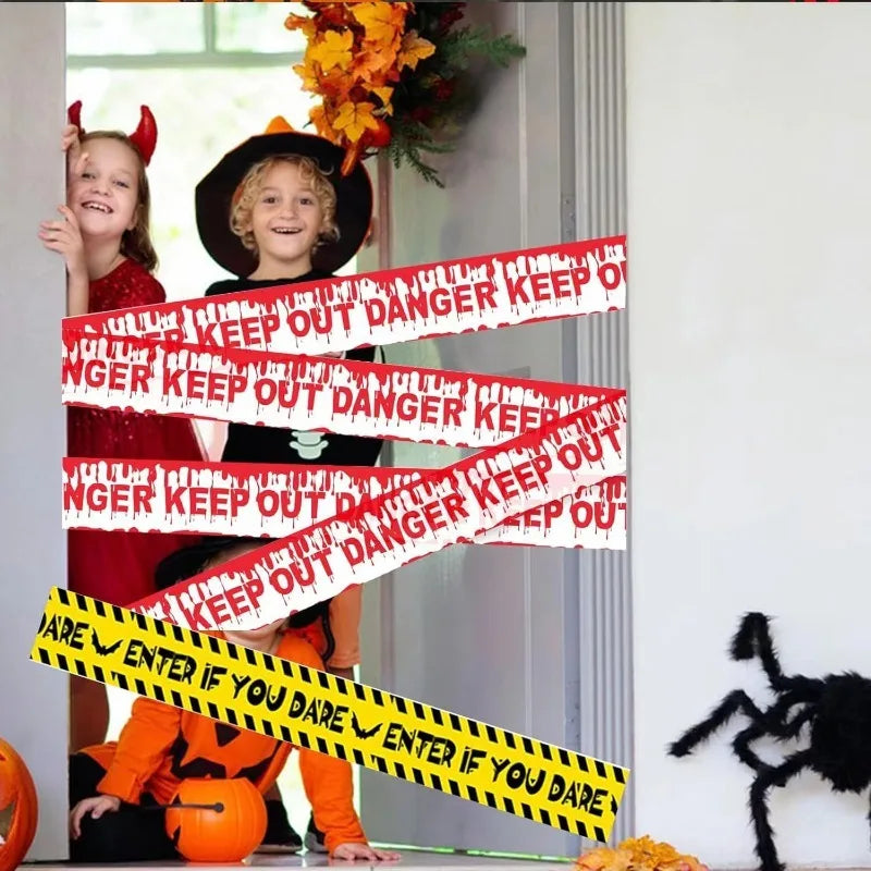 Halloween Caution Tape – Spooky Warning Barricade Yard Decor