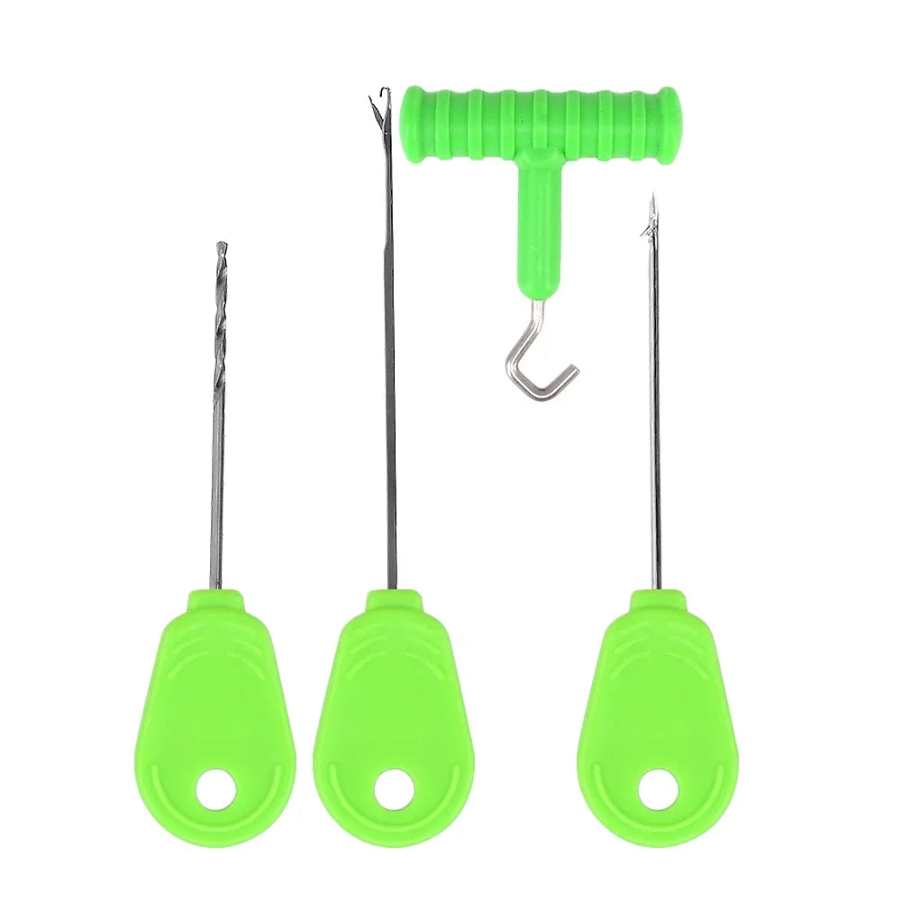 Durable Hirisi Bait Needle Kit with Box, Multi-use Baiting Tools Ideal for Carp Fishing Terminal Tackle Peaceful Pleasures Health and Wellness BT06-Green