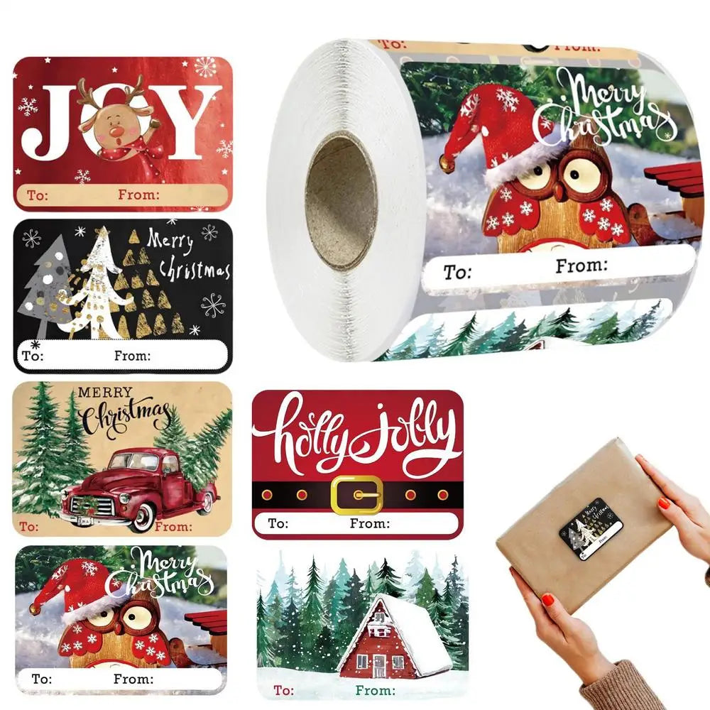 250pcs Christmas Stickers Self-Adhesive Festive Decals for Gifts Holiday Stickers Peaceful Pleasures Health and Wellness Owl China Mainland 5x7.5cm