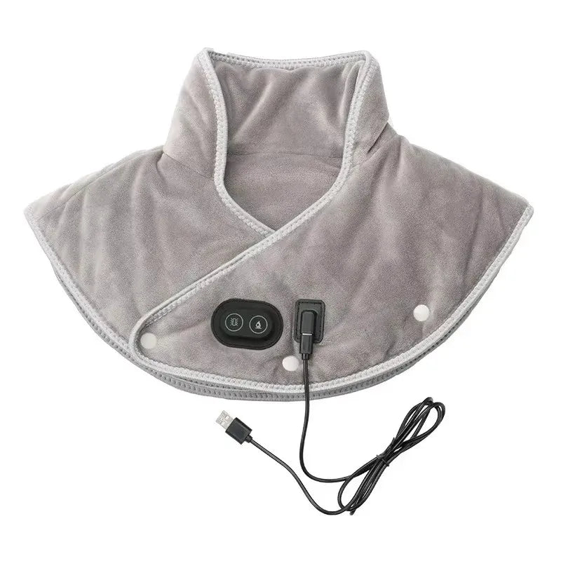 Electric Heating Shoulder Neck Pad Cervical Wrap with Three Gear Thermal Compress Massager Vibration Warm Back Relaxation Tool Peaceful Pleasures Health and Wellness A Heat-Massage
