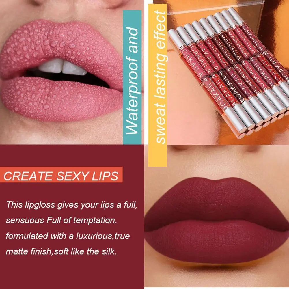 CAKAILA Velvet Matte Liquid Lipstick – Long-Lasting Waterproof Nude & Red Lip Gloss | 18 Colors 2.5ml Peaceful Pleasures Health and Wellness
