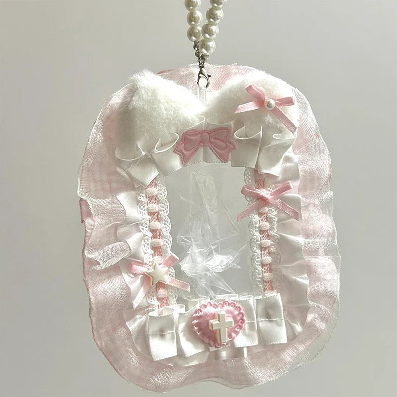 Plush Lace Photocard Holder – Anime Lolita Ribbon Card Case
