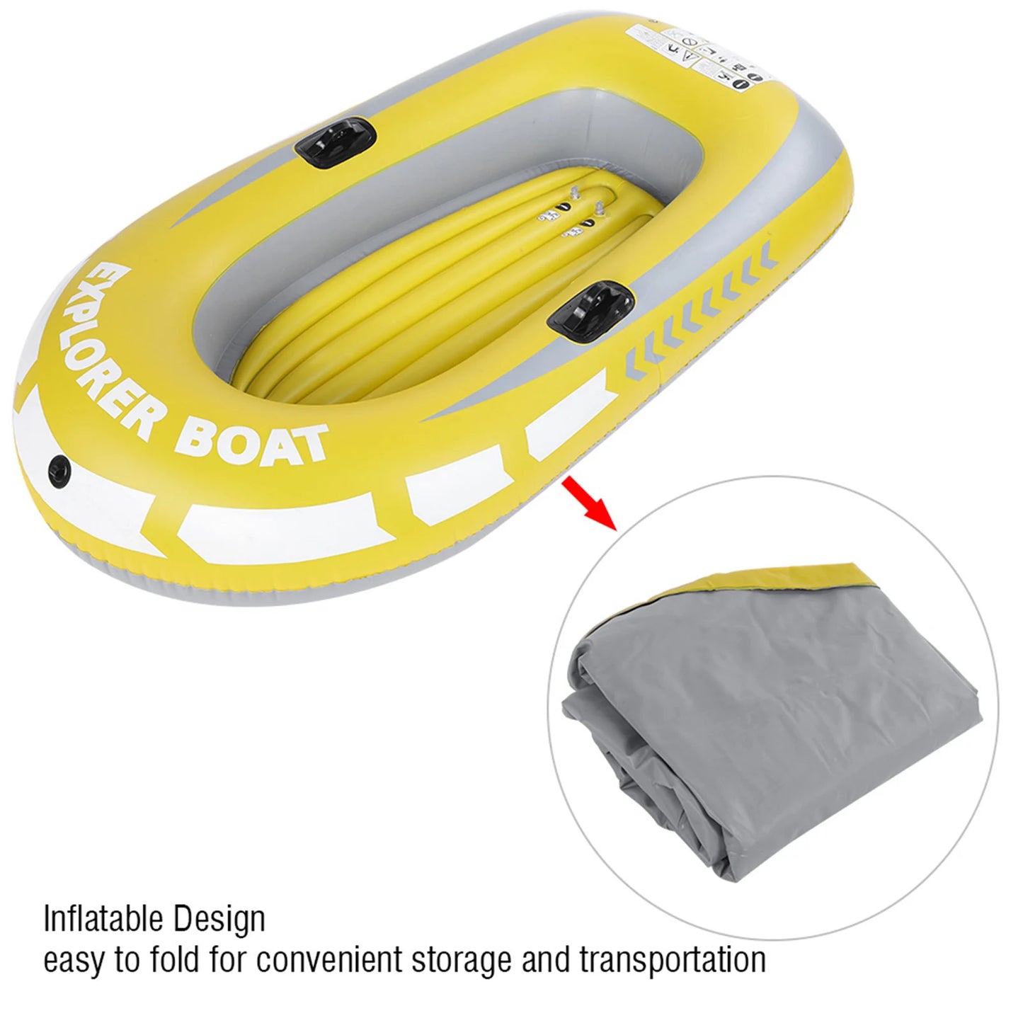 PVC Inflatable Kayak Canoe 2 Person Rowing Air Boat Fishing Drifting
