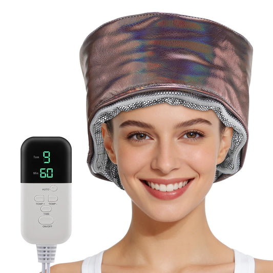 Hair Steamer for Deep Conditioning 9-Level Thermal Heat Cap Home Electric Portable Nourish Hair Mask Hat Thickened PE Bonnet Peaceful Pleasures Health and Wellness