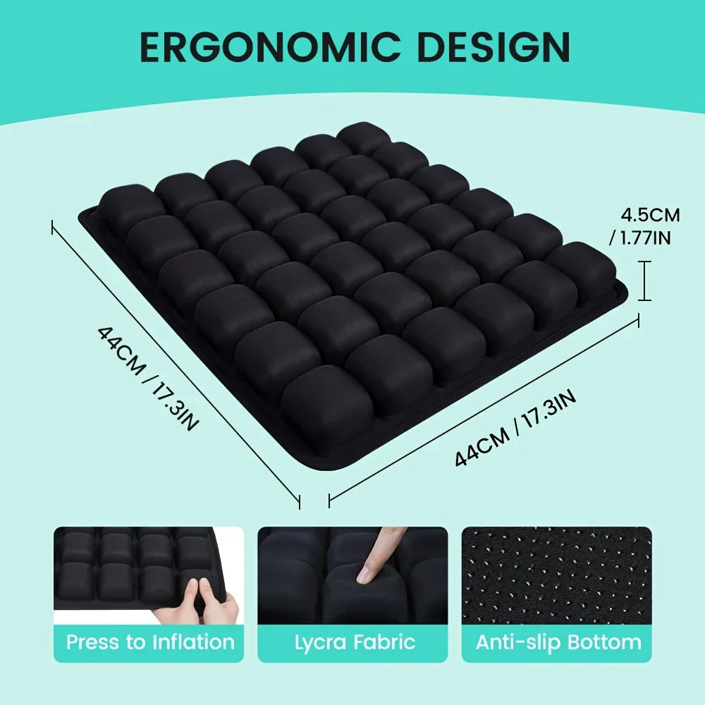 3D Inflatable Air Seat Cushion – Office Chair, Car & Wheelchair