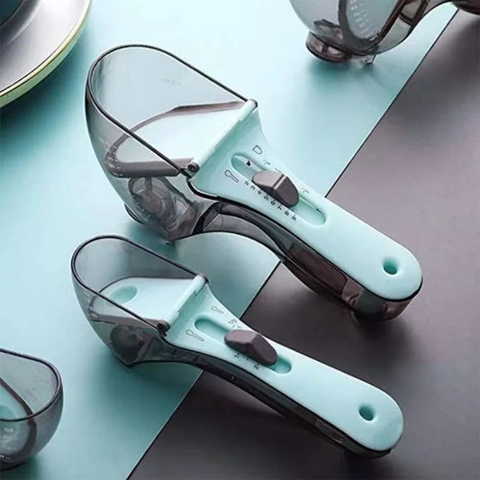 Adjustable Measuring Spoon Baking Plastic Measuring Spoon Kitchen Tool Plastic Scale Measuring Spoon Adjustable Measuring Spoon Peaceful Pleasures Health and Wellness