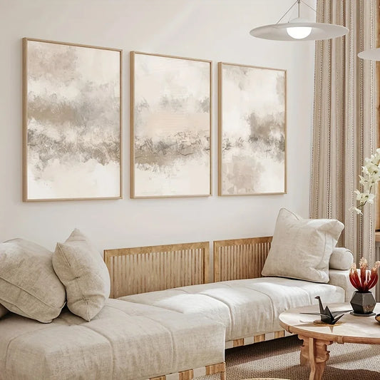3pcs Abstract Art Prints Poster Modern Minimalist Brush Strokes Nordic Canvas Painting Wall Picture Interior Room Home Decor Peaceful Pleasures Health and Wellness 40x60cm No Frame ZLH11297-3pcs