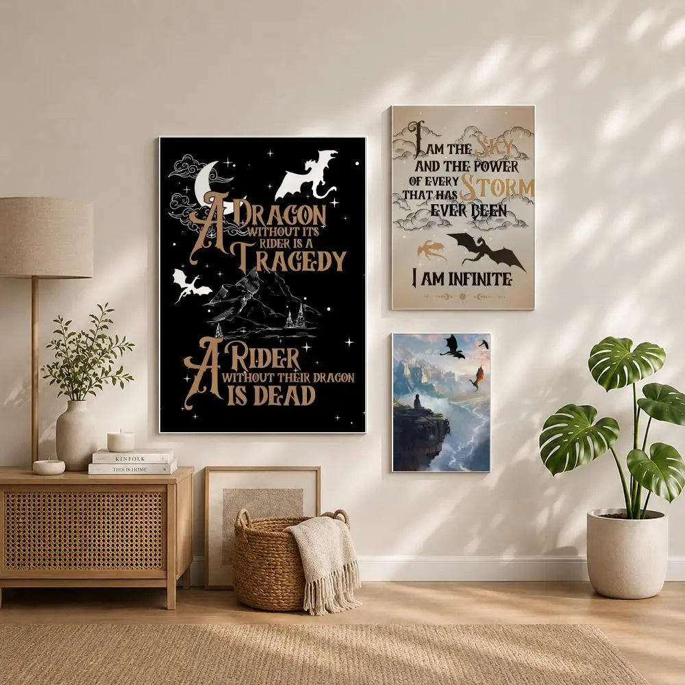 Fourth Wing HD Wall Poster – Self-Adhesive Waterproof Art Wall Art Poster Peaceful Pleasures Health and Wellness