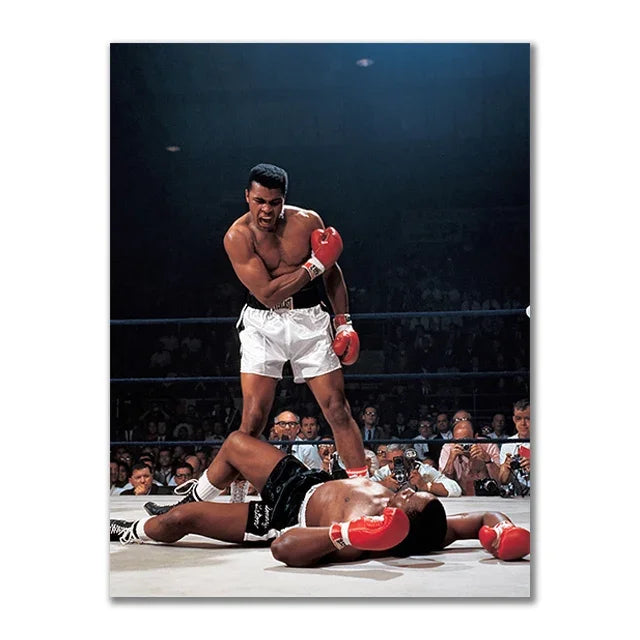 Boxer Wall Poster, Mike Tyson Muhammad Ali Motivational Quote Canvas Painting Prints, Home Decor Pictures for Living Room Peaceful Pleasures Health and Wellness