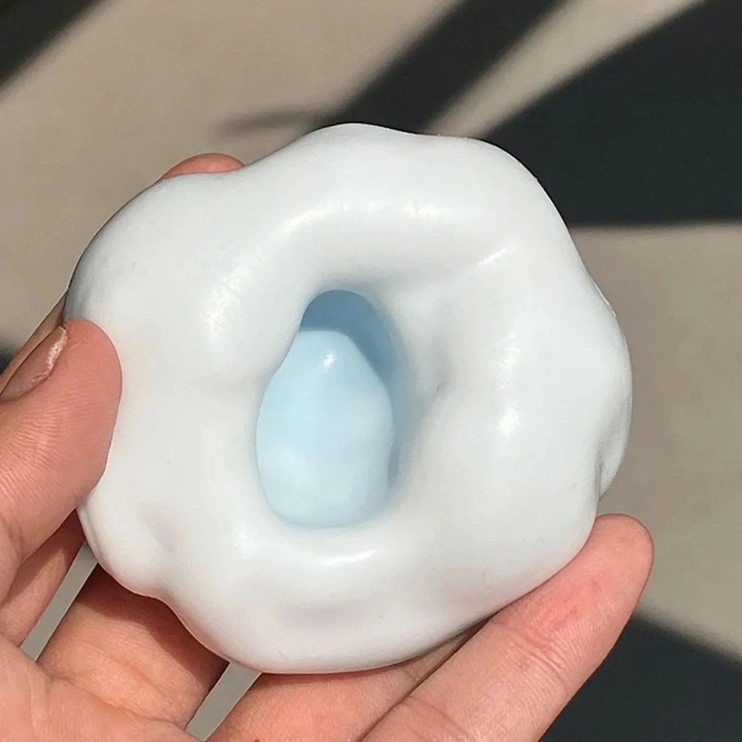 Squishy Super Soft Feel Table Toys Ultra-Thin Ice Skin Stress Relieving Toy Stress Reliever Sticky Handmade Ball Mini Gifts Peaceful Pleasures Health and Wellness Blue