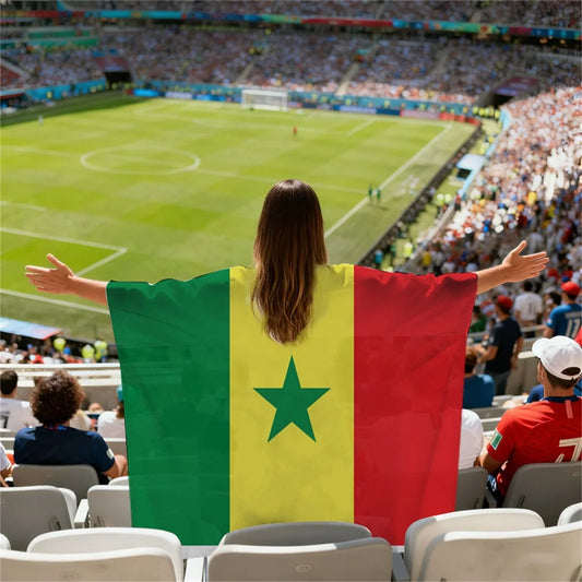 2026 World Cup Football Flag Cape | Wearable Fan Shawl Fan Flag Cape Peaceful Pleasures Health and Wellness