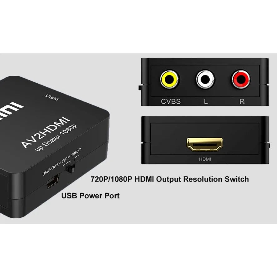 1080P RCA AV to HDMI Converter – CVBS Adapter for TV/DVD Peaceful Pleasures Health and Wellness