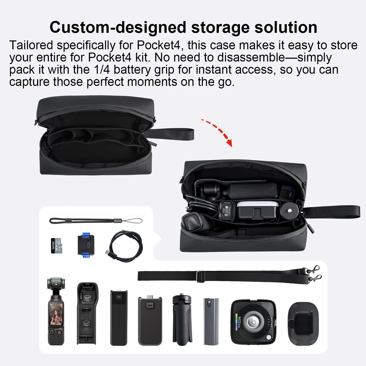 Travel bag For DJI Pocket 4/3 Waterproof Shockproof Large Capacity Storage Bag For Action 6 5 Pro 4 Smart Interior Organization Peaceful Pleasures Health and Wellness
