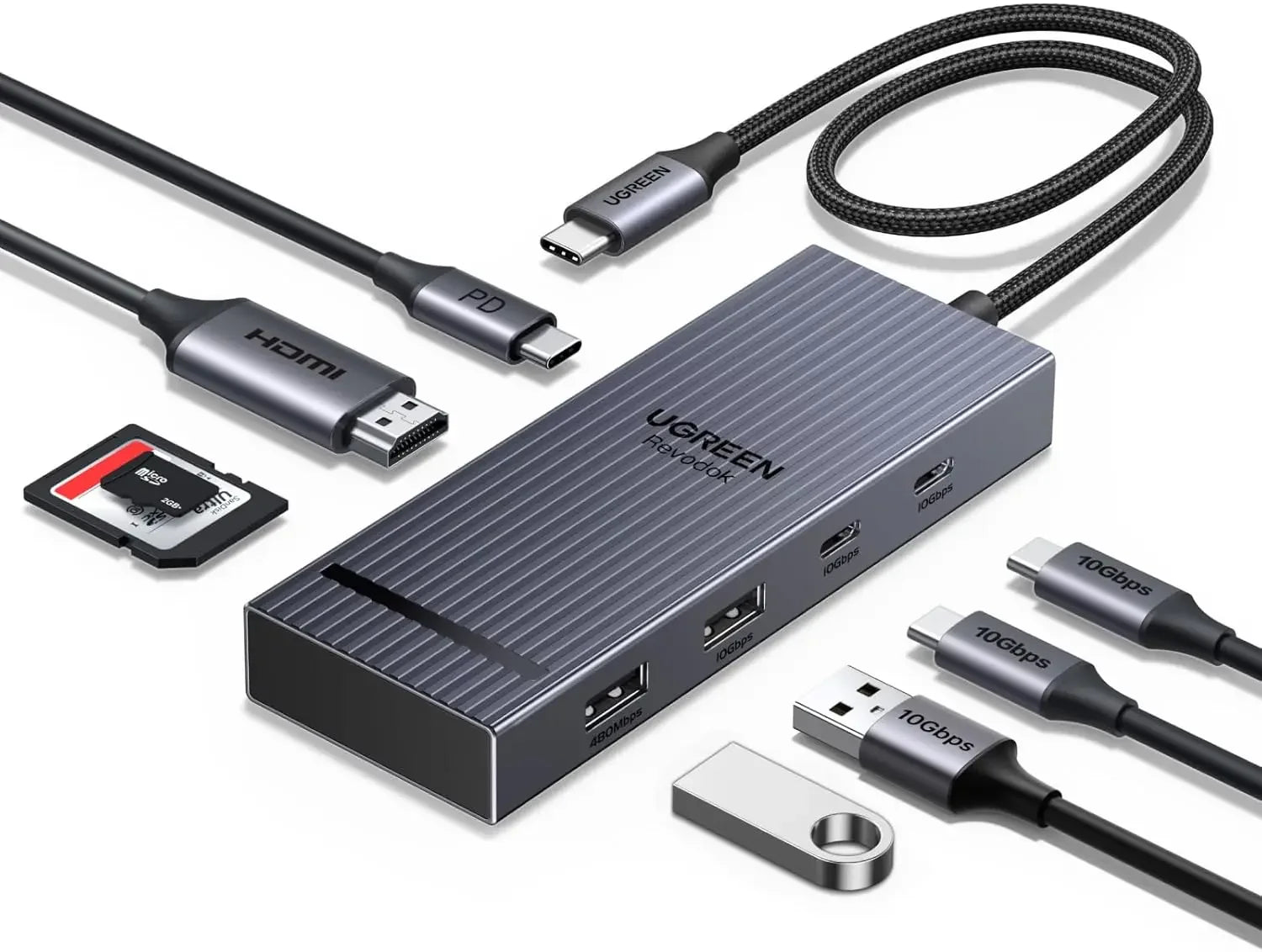 8-in-1 USB-C Hub with 4K HDMI, 100W PD Charging, Fast Data Ports for Laptops and Tablets Peaceful Pleasures Health and Wellness United States