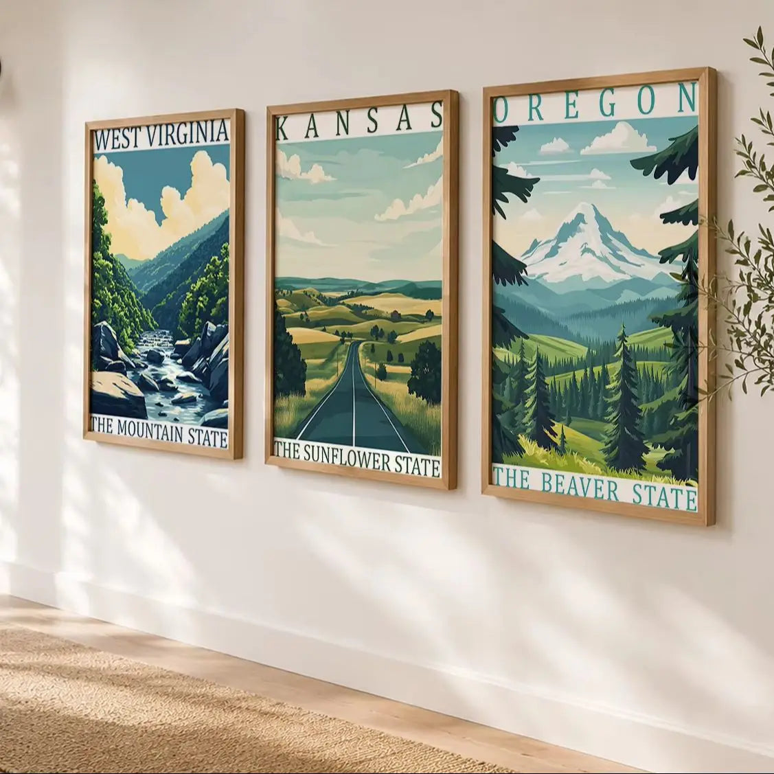 USA Vintage Canvas Wall Art – Retro Landscape Poster Print Canvas Poster Print Peaceful Pleasures Health and Wellness