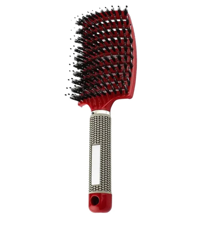 Salon Hairdressing Nylon Bristle Massage Comb for Women Wet Curly Hair Styling Tool, Suitable for Wet Hair Styling and Daily Use Peaceful Pleasures Health and Wellness red