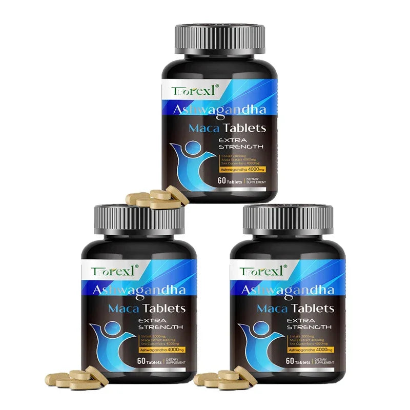 Organic Ashwagandha & Maca Pills, Supports Health Energizer Peaceful Pleasures Health and Wellness 3 bottle United States