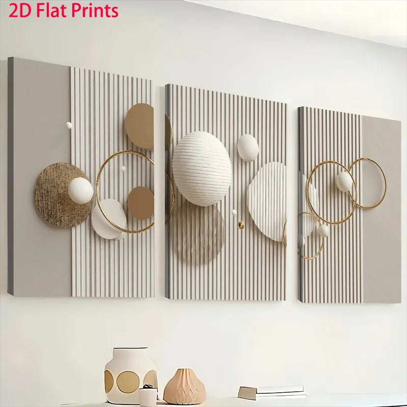 3-Piece Geometric Abstract Canvas Wall Art | Home Decor Set Canvas Wall Art Set Peaceful Pleasures Health and Wellness