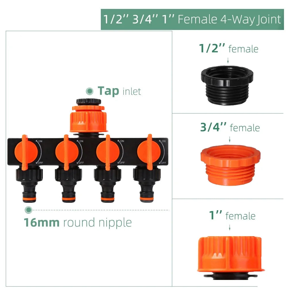 1/4 3/8'' 1/2'' 3/4'' Hose Quick Connecter Plastic Rubber Coupling Tubing Irrigation System Coupler Shut Off Valve Adapter Pipe Peaceful Pleasures Health and Wellness Mx1pcs