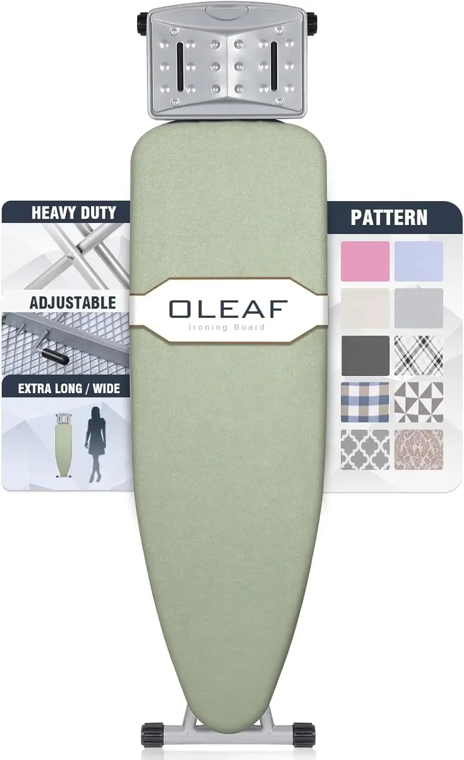 Adjustable Height Foldable Ironing Board with Cover & Heat Resistant Surface Ironing Accessories Peaceful Pleasures Health and Wellness United States