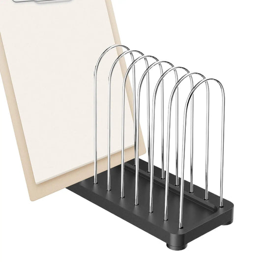 10-Slot Metal Record Holder & Desk Organizer | Modern Rack Desktop Record Organizer Peaceful Pleasures Health and Wellness