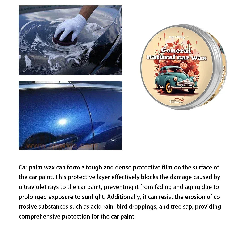 Carnauba Paste Car Wax Auto Paint Care Wax Brazilian Polishing Wax Paste High Gloss Shine Super Hydrophobic Coating Glazing Peaceful Pleasures Health and Wellness