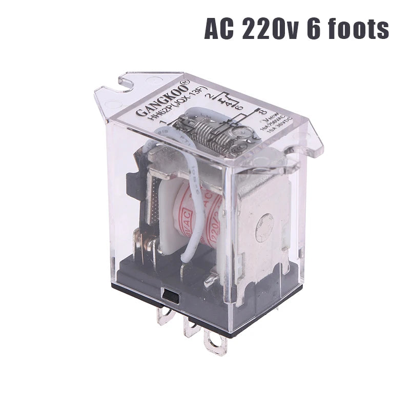 JQX-13F HH62P High Power Relay Coil General DPDT Micro Mini Electromagnetic Relay Switch With Socket Base AC220V DC12V24V Peaceful Pleasures Health and Wellness AC 220v 6 foots