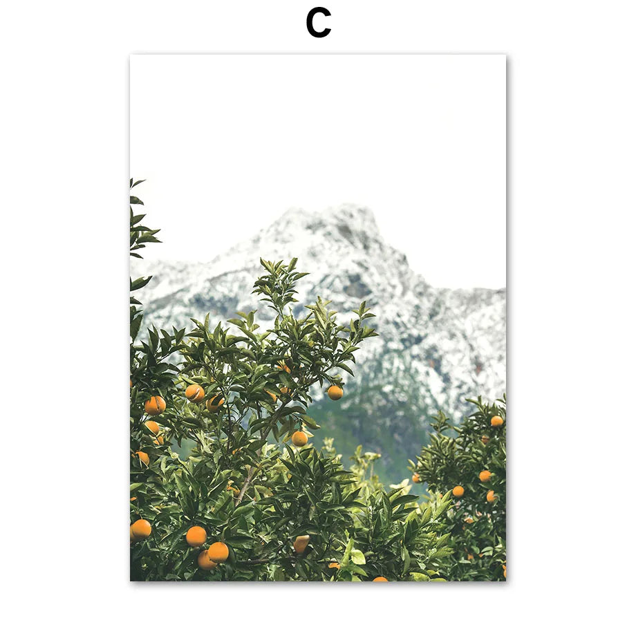 Unframed Nature Canvas Wall Art | Forest Mountain Waterfall Print