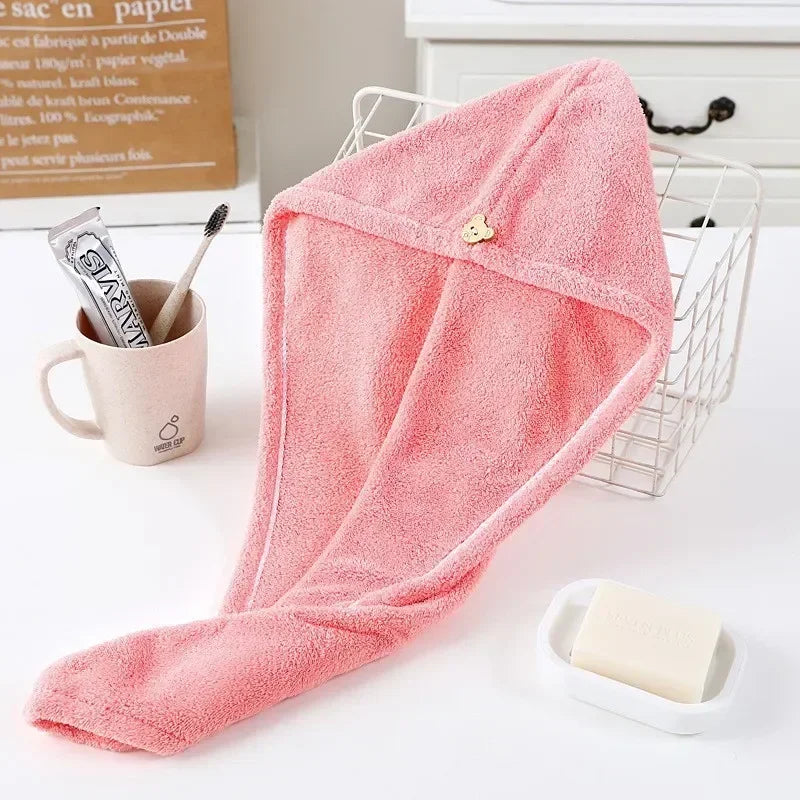 Microfiber Quick-Dry Hair Towel Cap – Super Absorbent