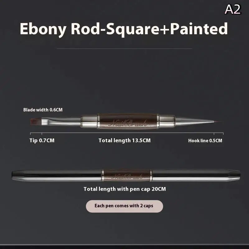 Sandalwood Line Nail Art Pen Double Headed Brush Nail Construction Pen High Quality Paintings Pen Nail Tools Peaceful Pleasures Health and Wellness A2