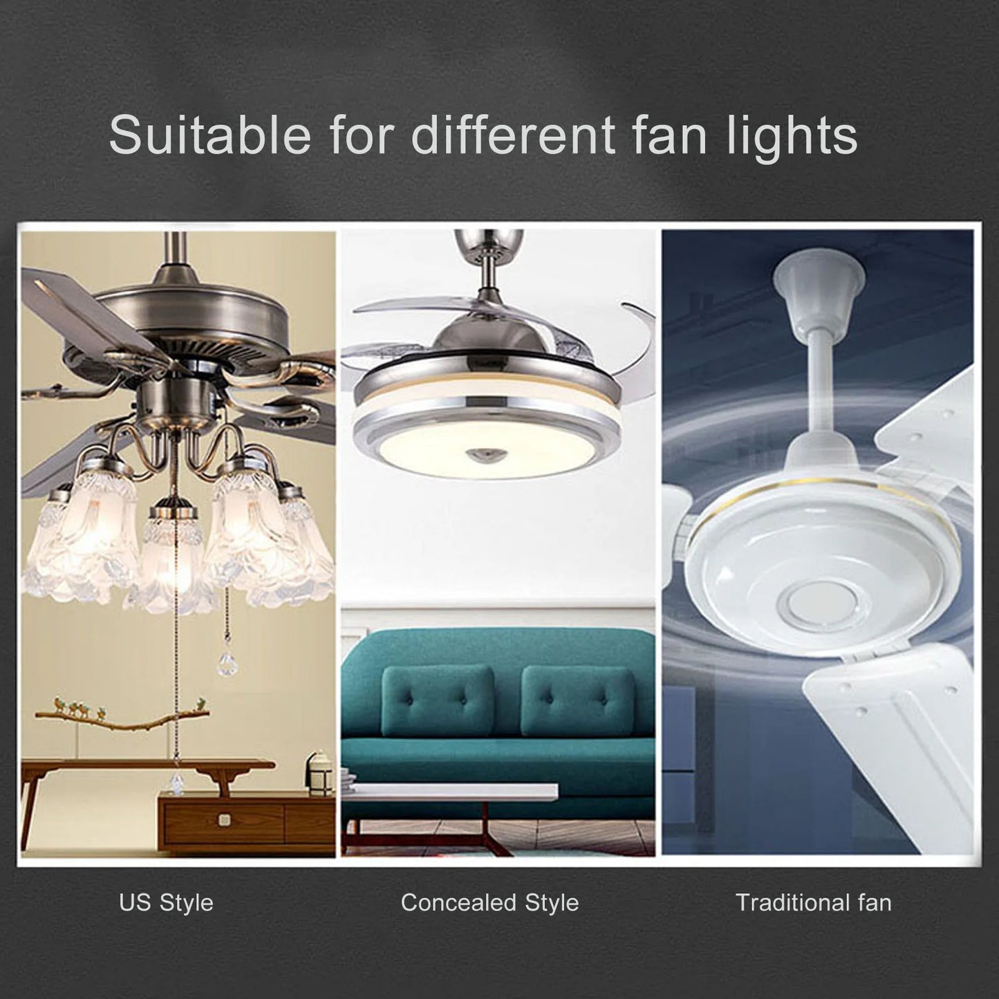 Ceiling Fan Remote Control Receiver Drop Proof ABS 6 Speeds Timer