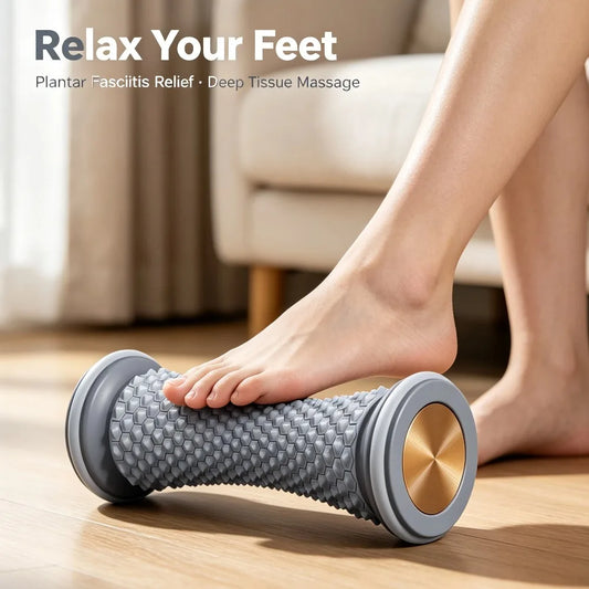 Portable Foot Massage Roller Yoga Plantar Fascia Roller Fitness Muscle Relaxation Roller Plastic Manual Leg Foot Relax Massager Peaceful Pleasures Health and Wellness
