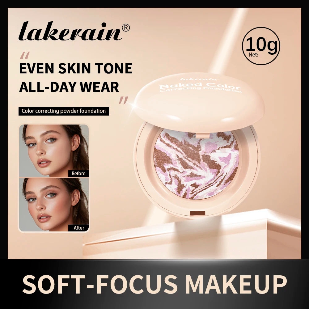 Matte Baked Color Correcting Foundation Bronzer Pressed Powder Compact Long Lasting Oil Control Loose Setting Powder Foundation Peaceful Pleasures Health and Wellness