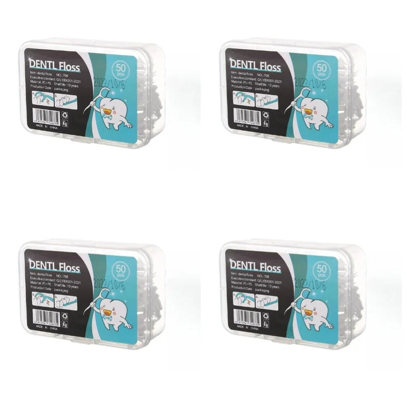 Disposable Floss Toothpick Tooth Cleaning Gadget Brushing Teeth Washing Supplies Oral Health Cleaning Tools Home Daily Supplies Peaceful Pleasures Health and Wellness 4 box 200 pcs