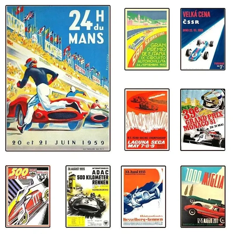 F1 Le Mans Race Car Canvas Wall Art | Formula Grand Prix Print