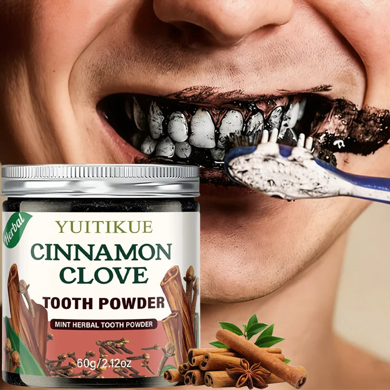 Yuitikue Cinnamon Clove Tooth Powder, 60g Natural Herbal Mint Tooth Cleanser for Oral Care, Fresh Breath & Deep Cleaning Peaceful Pleasures Health and Wellness
