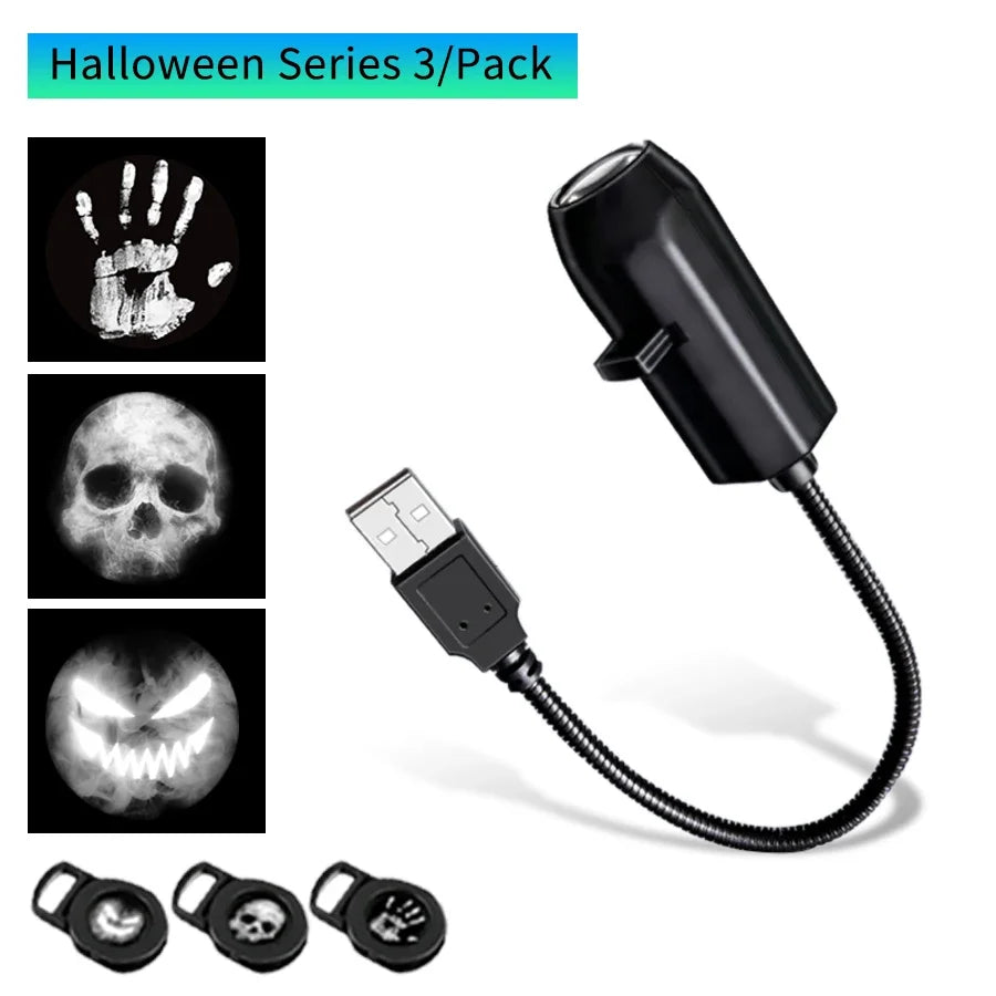 USB Projection Night Light – Planet, Halloween & Christmas Lamp