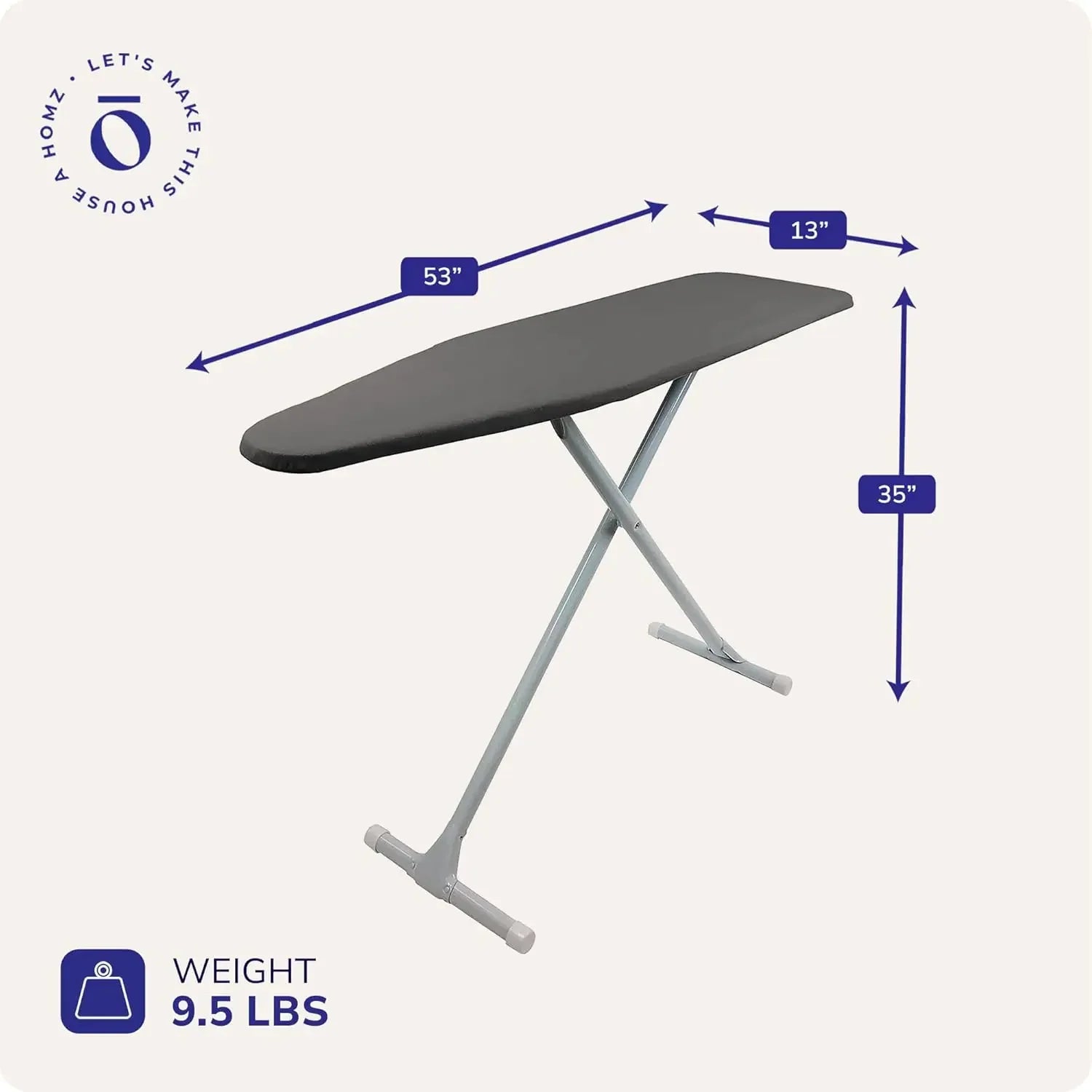 Portable Foldable Ironing Board with Adjustable Height, T-Leg Design, Cotton Cover & Foam Pad for Efficient Clothes Steaming Peaceful Pleasures Health and Wellness