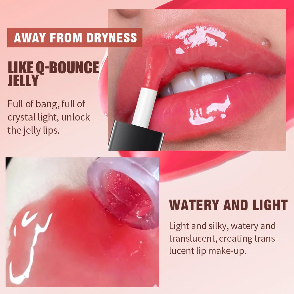 QIBEST Mirror Pearl Lip Gloss Long-lasting Moisturising Lipstick High Gloss Lip Glaze Tinted Lip Oil Plumper Cosmetics Lipgloss Peaceful Pleasures Health and Wellness