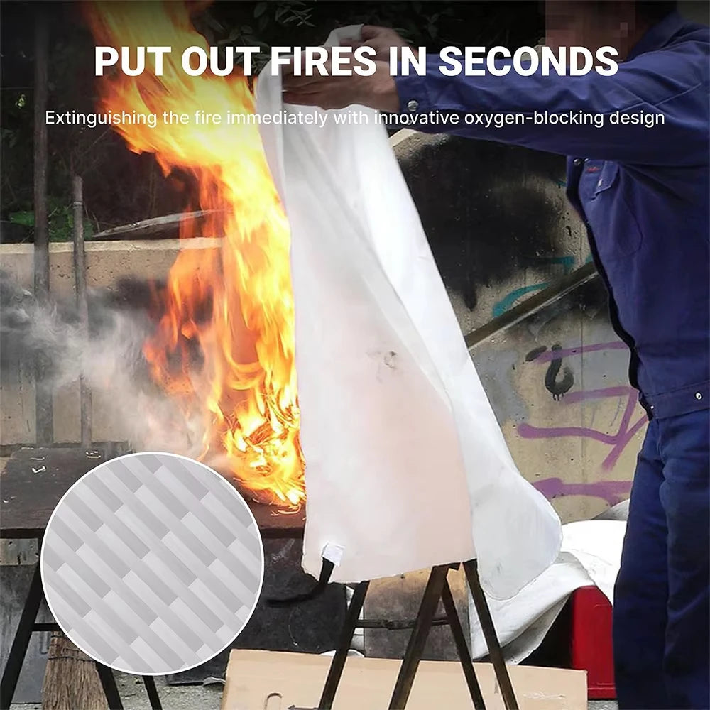 Portable Emergency Fire Blanket Retardant Fire Suppression Blanket Survival Shelter Safety Cover Fire Extinguisher Fireproof Peaceful Pleasures Health and Wellness