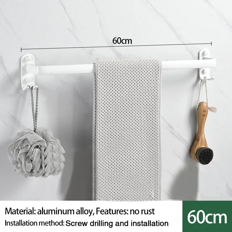 Wall-Mounted Aluminum Towel Rack | 1, 2 & 3 Bar Options