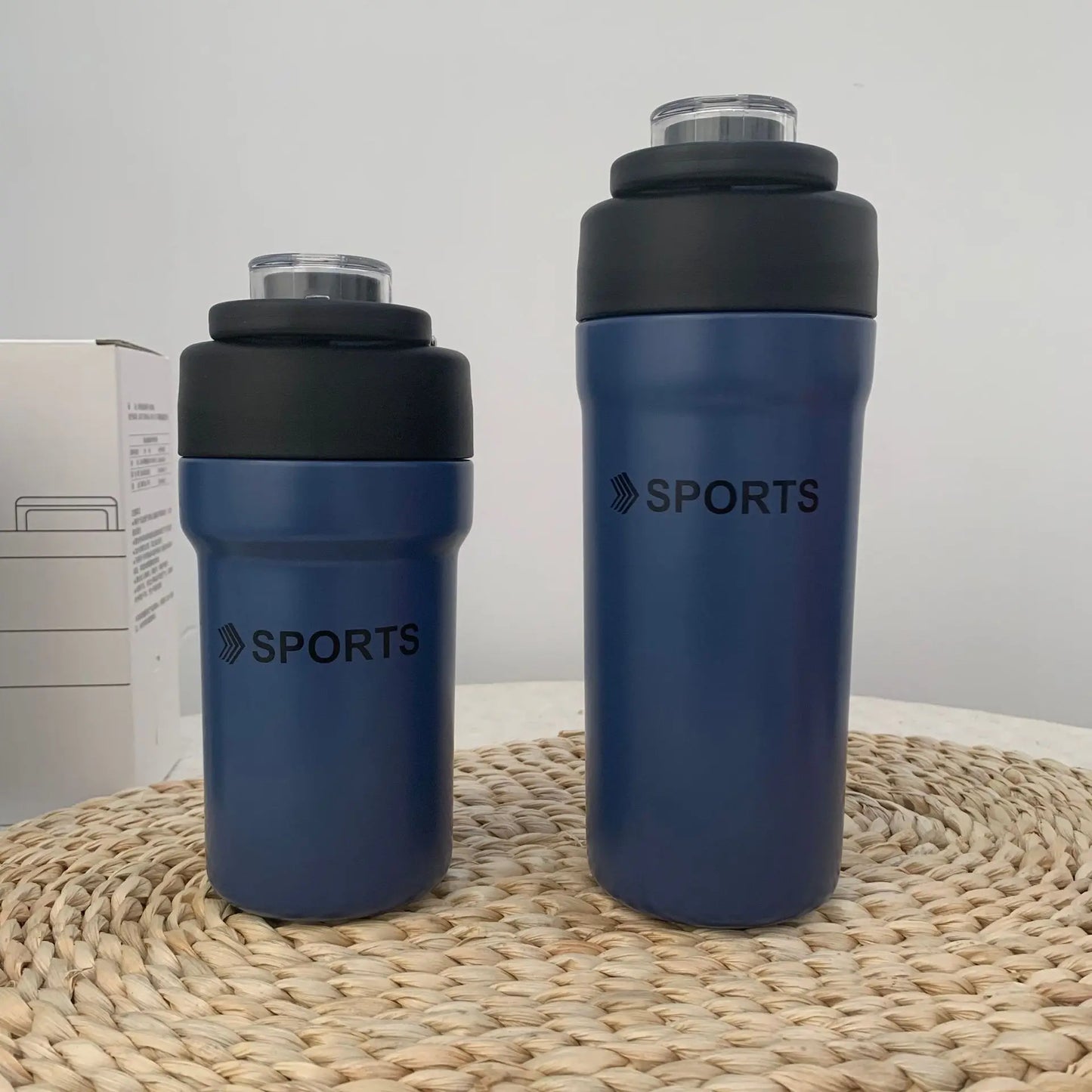 Large Insulated Water Bottle with Straw | 500ml & 680ml Thermos Insulated Water Bottle Peaceful Pleasures Health and Wellness DEEP BLUE 500ml